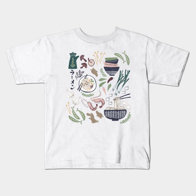 Ramen Bowl Kids T-Shirt by YuanXuDesign